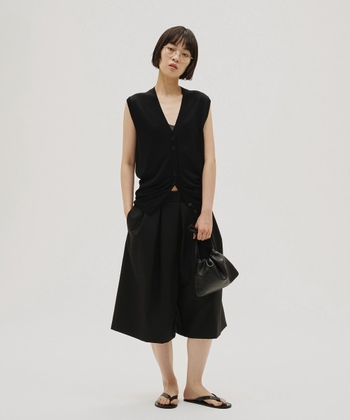 ベスト ジレ Tencelsilk Knit Vest レディースの画像