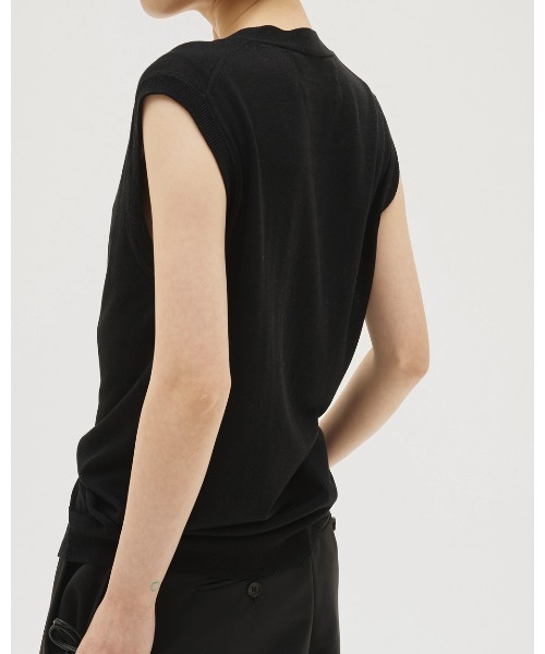 ベスト ジレ Tencelsilk Knit Vest レディースの画像