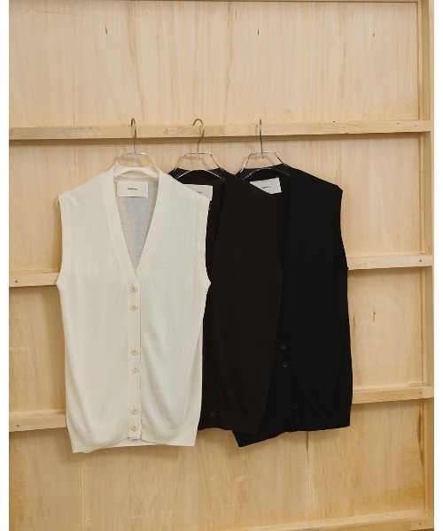 ベスト ジレ Tencelsilk Knit Vest レディースの画像