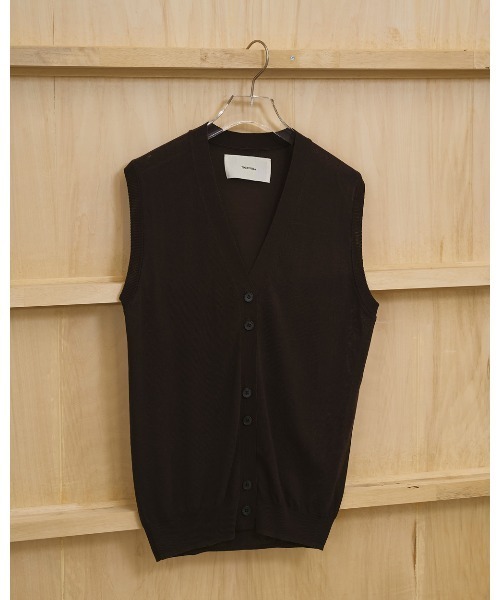 ベスト ジレ Tencelsilk Knit Vest レディースの画像