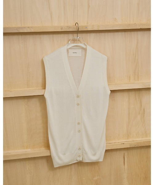 ベスト ジレ Tencelsilk Knit Vest レディースの画像