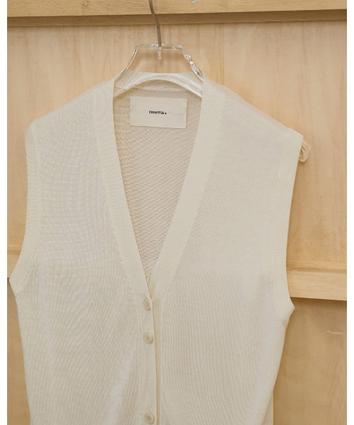 ベスト ジレ Tencelsilk Knit Vest レディースの画像