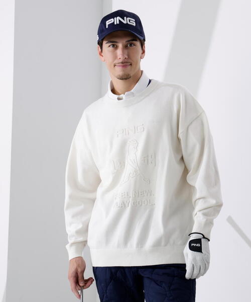 PING ピン　セーター PING（ピン） セーター ニット 「PING APPAREL」エンボス加工ウール