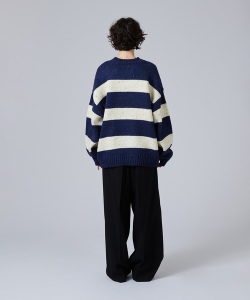 「ONCILY」 長袖ニット SMALL ネイビー メンズ_画像4