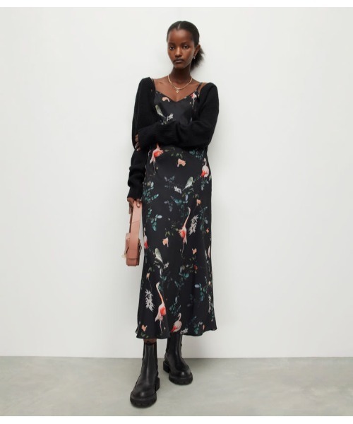 「ALLSAINTS」 キャミソールワンピース 2 ブラック レディース_画像3