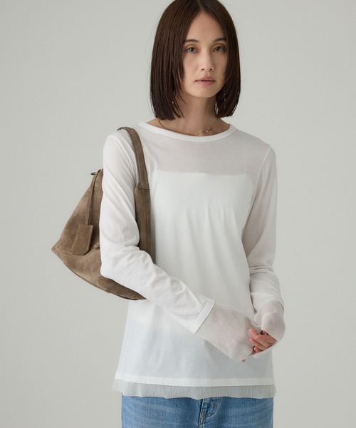 BABYLONE（バビロン） tシャツ チュールレイヤードロンT レディース