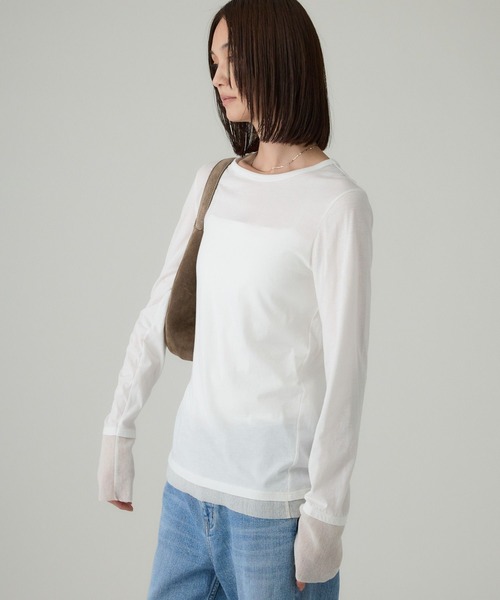 BABYLONE（バビロン） tシャツ チュールレイヤードロンT レディース