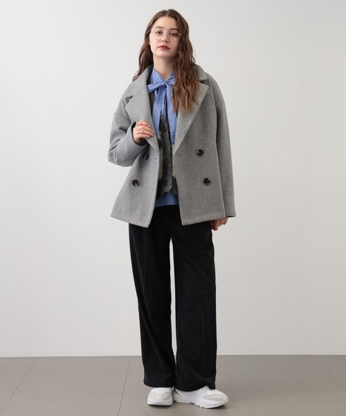 「saloon」 ピーコート FREE オフホワイト レディース_画像7