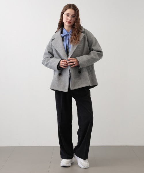 「saloon」 ピーコート FREE オフホワイト レディース_画像9