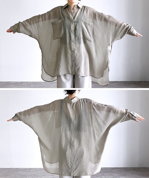 「reca」 長袖シャツ M ブラウン レディース_画像7