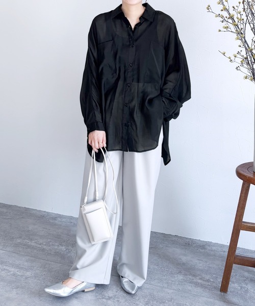 「reca」 長袖シャツ M ブラウン レディース_画像8