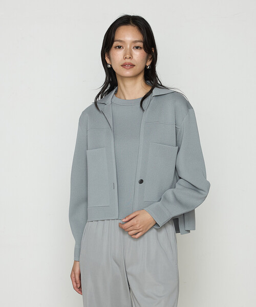 ギャバジン K．T（Gabardine K．T）/ブライトストレッチヤーン ミラノリブシャツジャケット Gabardine K.T（ギャバジンK.T） コート アウター 「 +サイズ