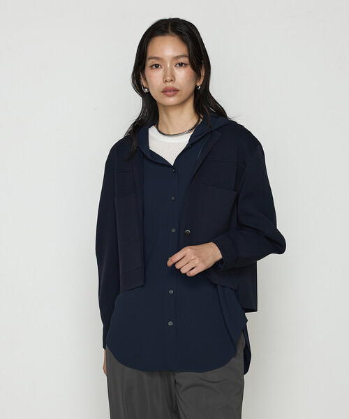 ギャバジン K．T（Gabardine K．T）/ブライトストレッチヤーン ミラノリブシャツジャケット Gabardine K.T（ギャバジンK.T） コート アウター 「 +サイズ