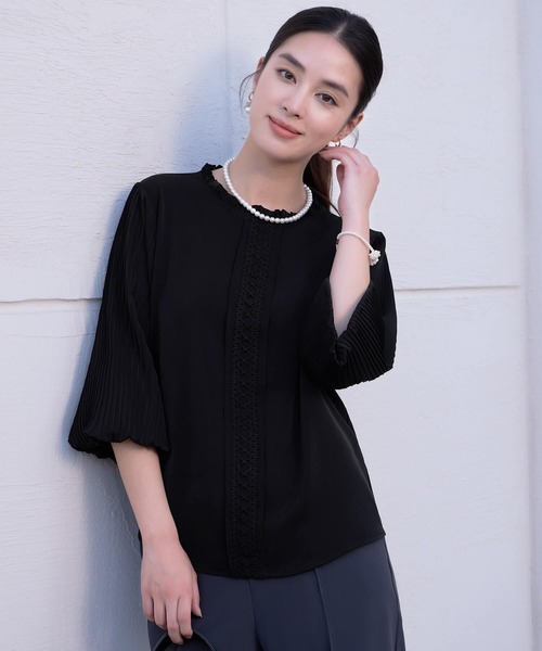 St.cecilia スソカラフリル ブラック 長袖トップス 美品 今期 Cinderella（シンデレラ） ブラウス シャツ ブラウス トップス 長袖