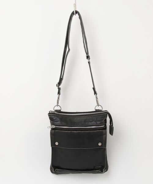 PORTER 「PORTER」 刺繍ショルダーバッグ - ブラック メンズ