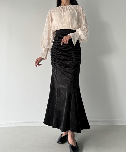 「Meiru」 スカート MEDIUM グレイッシュベージュ レディース_画像6