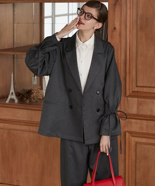 「BONLECILL noir」 セットアップ L チャコールグレー レディース_画像3