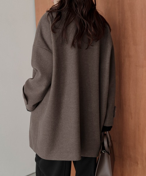 ピーコート pコート ダブルボタンウール混ピーコート レディース