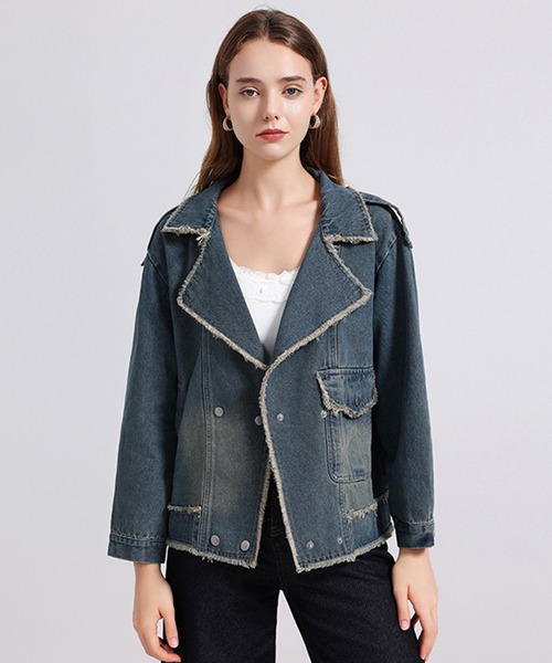 diante レザージャケット ライダース ＆soiree（アンドソワレ） レザージャケット ライダース フリンジ