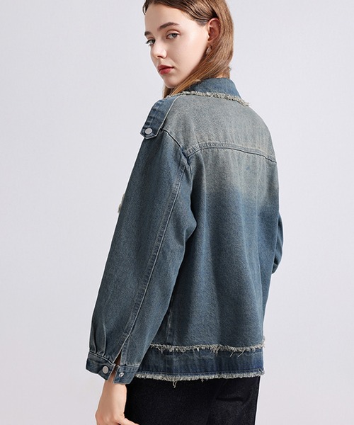 ＆soiree（アンドソワレ） レザージャケット ライダース フリンジ