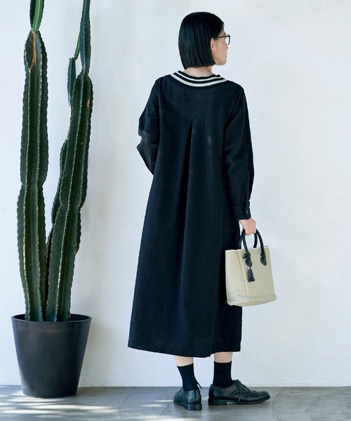 「Sunny clouds」 長袖ワンピース L ブラック レディース_画像3