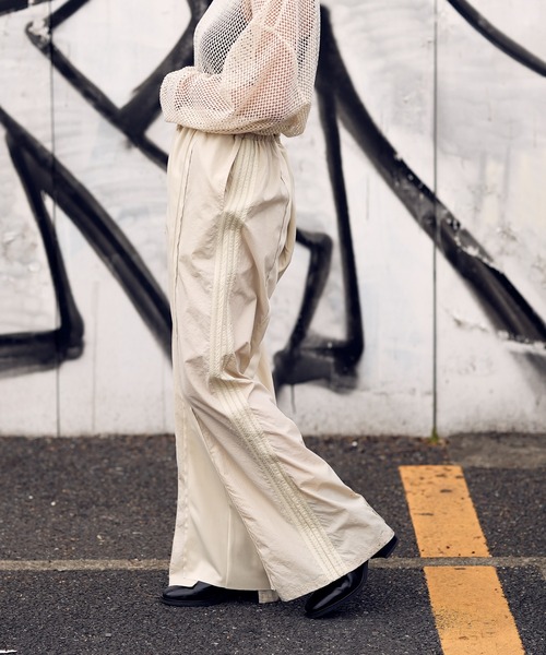「etsinta」 イージーパンツ SMALL チャコールグレー レディース ストレッチサテンタックワイドイージーパンツ Emma Taylor│STYLEDOOR スタイルドア