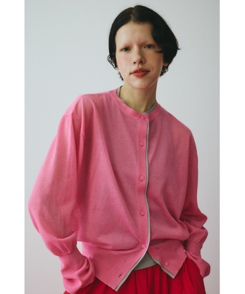 HeRIN.CYE ピンク 長袖カーディガン HeRIN.CYE カーディガン Double end cardigan ダブルエンド