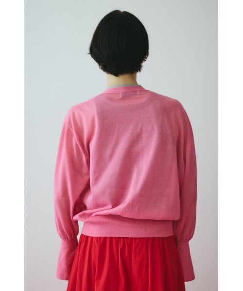 HeRIN.CYE ピンク 長袖カーディガン HeRIN.CYE カーディガン Double end cardigan ダブルエンド