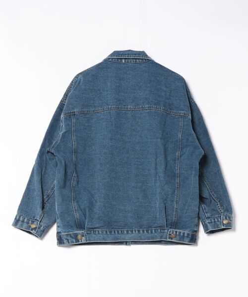 ノーカラーコート コート ビッグシルエットデニムジャケット