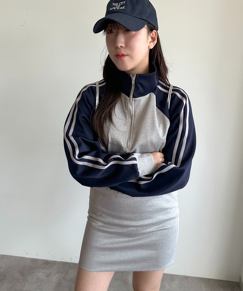 「apres jour mignon」 ジップアップパーカー フリー ネイビー レディース_画像2