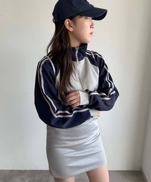 「apres jour mignon」 ジップアップパーカー フリー ネイビー レディース_画像4