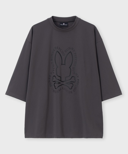 pyon._.p0yo　コラボ 限定 Tシャツ XL ブラック Psycho Bunny（サイコバニー） tシャツ 「限定店舗」タイポエンブレム