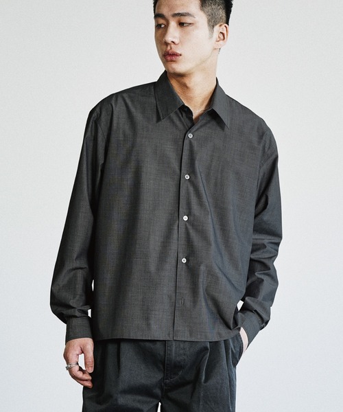 新品 WYM MICRO SPAN CROPPED SHIRT ショート丈 WYM LIDNM シャツ MICRO SPAN CROPPED SHIRT メンズ レディース
