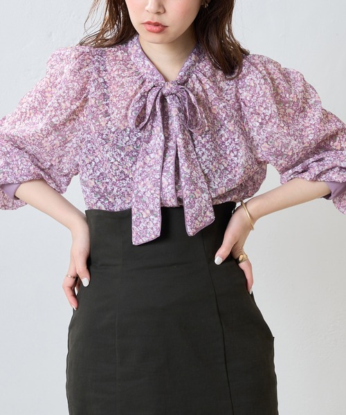 「natural couture」 半袖ブラウス FREE ブルー レディース_画像3