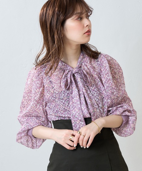 「natural couture」 半袖ブラウス FREE ブルー レディース_画像5
