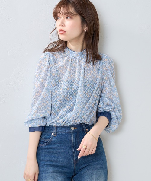 「natural couture」 半袖ブラウス FREE ブルー レディース_画像8