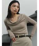 tシャツ アセテートギャザードレープカットトッ...の詳細画像1