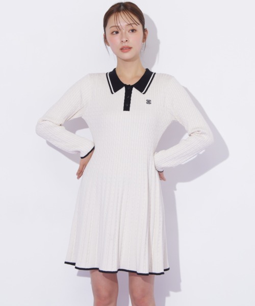 BURBERRY チェック襟 ホワイト ポロワンピース　ゴルフ JILL by JILL STUART（ジルバイジルスチュアート） ワンピース ポロ襟