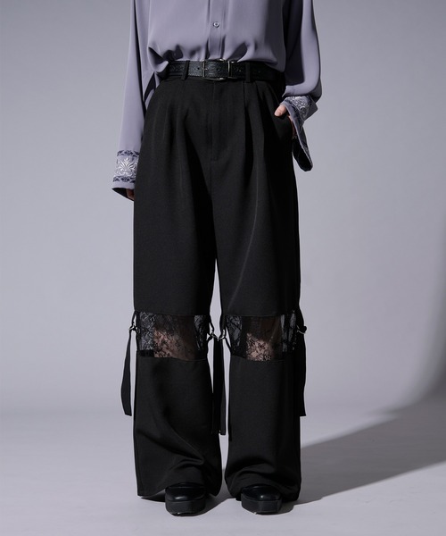 Ellno Loset（エルノロゼット） ワイドパンツ スラックス ベルトツキ