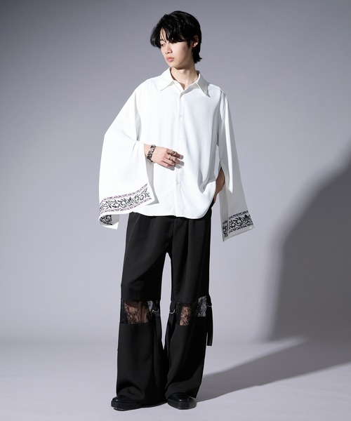 Ellno Loset（エルノロゼット） ワイドパンツ スラックス ベルトツキ