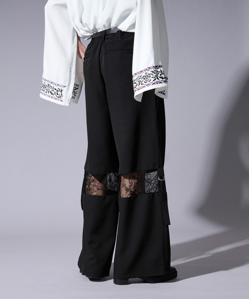 Ellno Loset（エルノロゼット） ワイドパンツ スラックス ベルトツキ