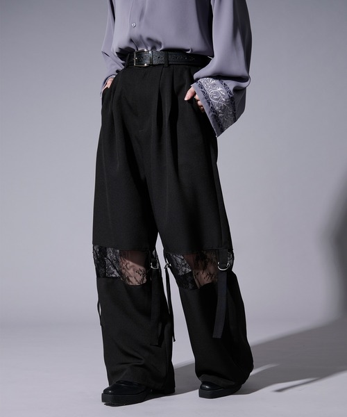 Ellno Loset（エルノロゼット） ワイドパンツ スラックス ベルトツキ