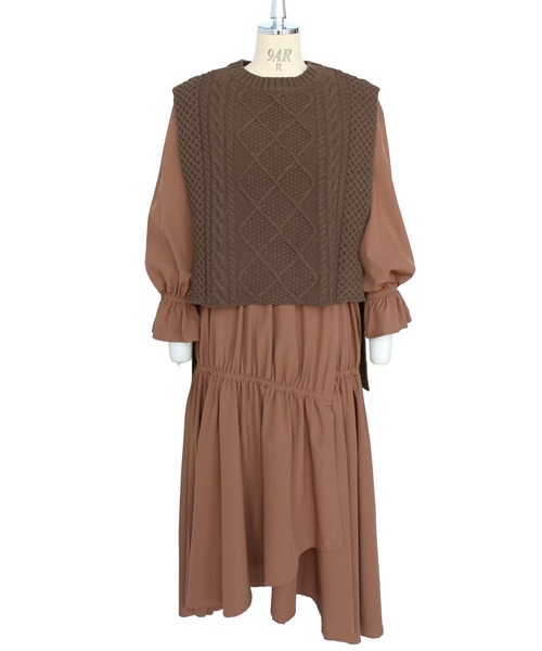 「RUIRUE BOUTIQUE」 コンビワンピース S アイボリー レディース_画像4