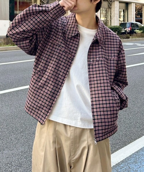 kutir ロングコート グレンチェック ビッグシルエット 比翼デザイン 