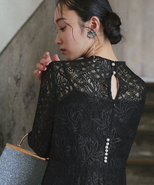 「RUIRUE BOUTIQUE」 長袖ワンピース M ブルー系その他 レディースの画像