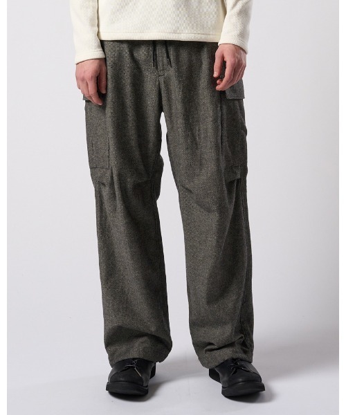 ワイドパンツ カーゴパンツ natural blend wool easy cargo メンズの画像