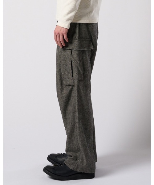 ワイドパンツ カーゴパンツ natural blend wool easy cargo メンズの画像