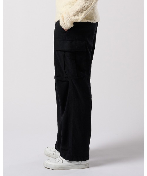 ワイドパンツ カーゴパンツ natural blend wool easy cargo メンズの画像