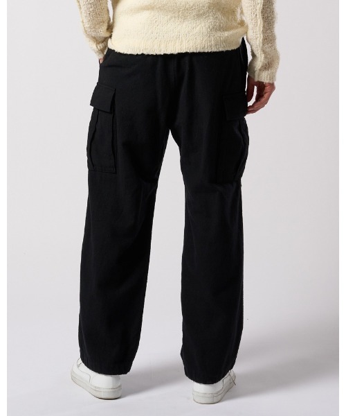 ワイドパンツ カーゴパンツ natural blend wool easy cargo メンズの画像