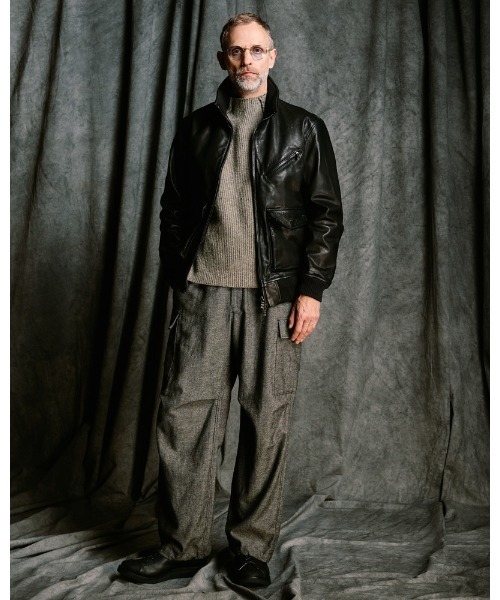 ワイドパンツ カーゴパンツ natural blend wool easy cargo メンズの画像
